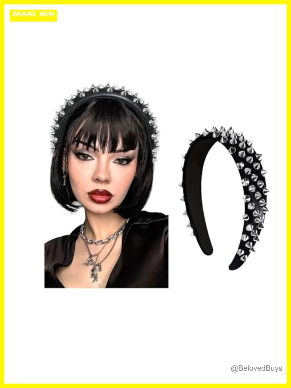 Punk Spike Studded Headband Leather Alloy Hair Accessory